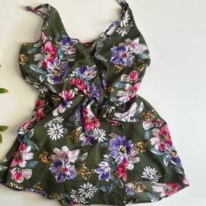 women’s floral green romper